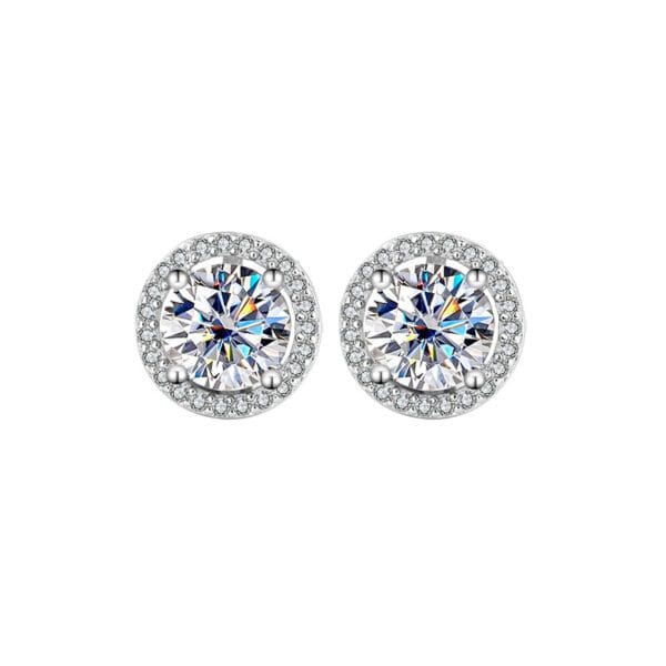 S925 Sterling Silver Moissanite Round Bag Three-piece Female Ring Necklace - Image 7