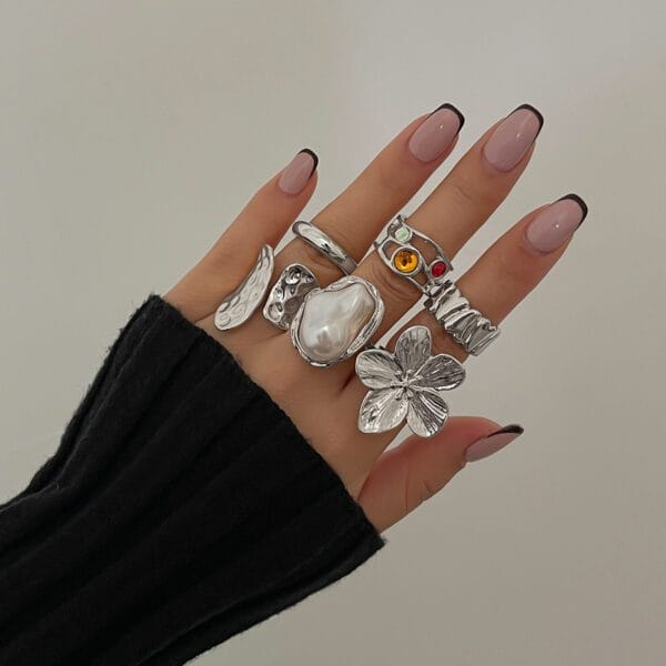 French Style Baroque Pearl Ring - Image 3