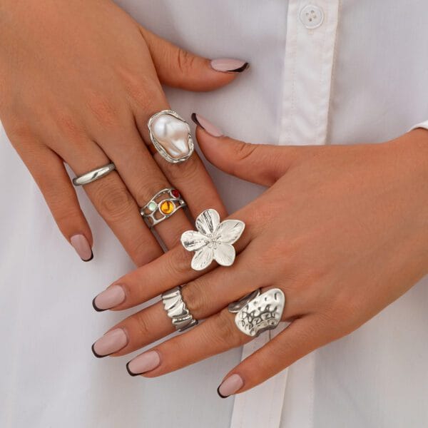 French Style Baroque Pearl Ring - Image 2