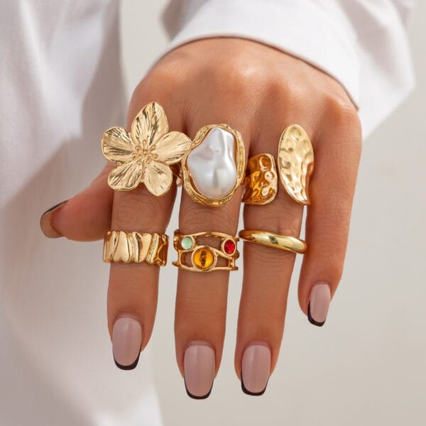 French Style Baroque Pearl Ring - Image 6