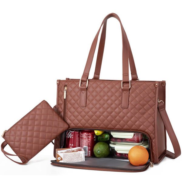 Convenient Commute New Lunch Bag Women's Insulated Lunch Box Women's Leak-proof Large Purse Diagonal Computer Storage - Image 9
