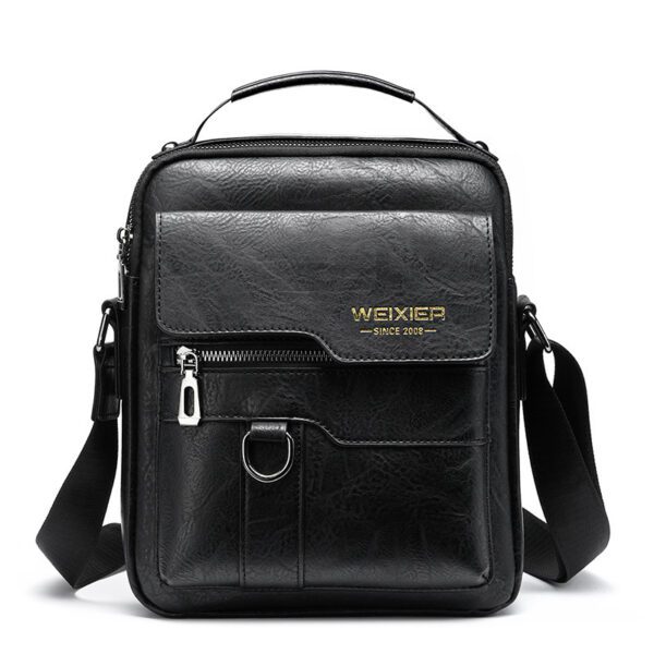 Popular Men's Messenger Bag One Shoulder Retro Business Backpack PU Leather Flaps Crossbody Bags Business Flap Male Solid Travel Bag - Image 6