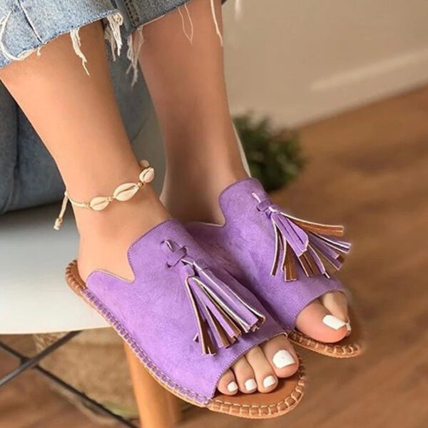 Women's outer fringed hemp rope sandals