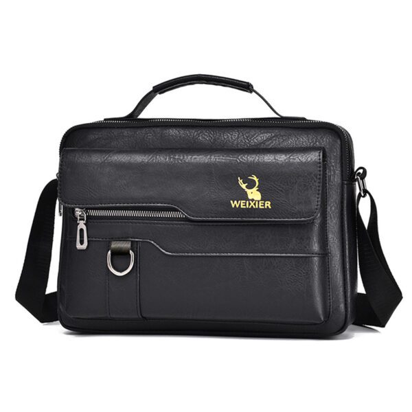 Popular Men's Messenger Bag One Shoulder Retro Business Backpack PU Leather Flaps Crossbody Bags Business Flap Male Solid Travel Bag - Image 7