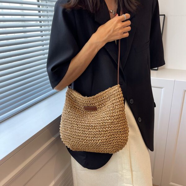 Niche Design Vacation Straw Tote Bag - Image 4