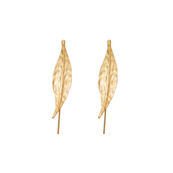 Fashion Temperamental Minority Irregular Leaf-shaped Earring Asian Gold Earrings - Image 5