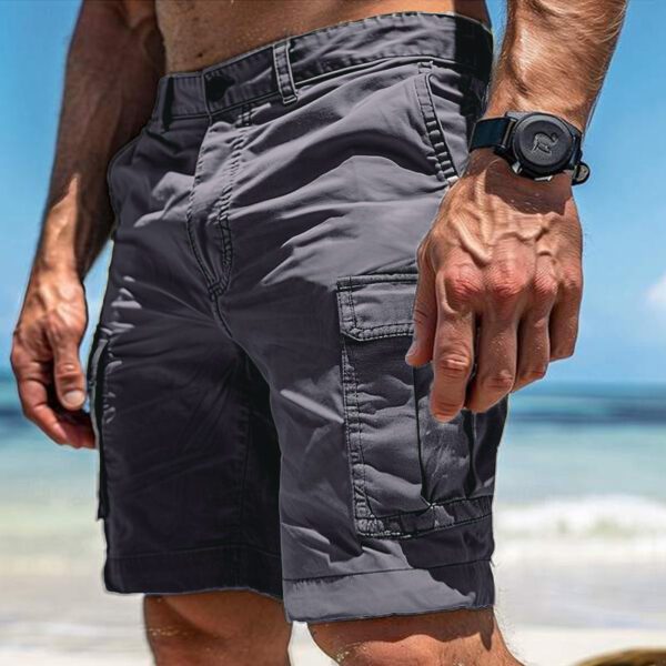 Men's Cargo Shorts Summer Multi-Pocket Button Zipper Pants With Pockers Fashion Beach Pants - Image 4