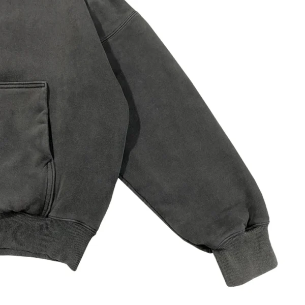 High Street Front Pocket Washed Baggy Black Hooded Hoodies Mens Solid Cleanfit Pullover Casual Sweatshirts Oversized - Image 4