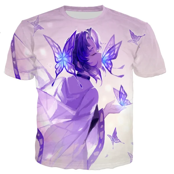 Demon Slayer Kochou Shinobu Anime 3D Printed T-Shirts Men Women Short Sleeve T Shirt Oversized Harajuku Tees Tops Kids Clothing - Image 6