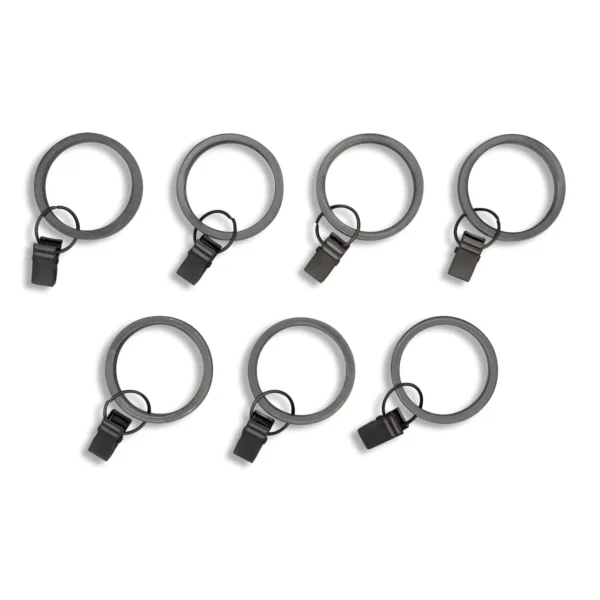 Better Homes & Gardens 1" Metal Plated Clip Rings, Pewter, Set of Seven
