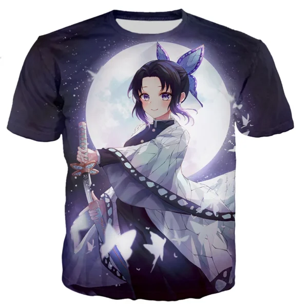 Demon Slayer Kochou Shinobu Anime 3D Printed T-Shirts Men Women Short Sleeve T Shirt Oversized Harajuku Tees Tops Kids Clothing - Image 9