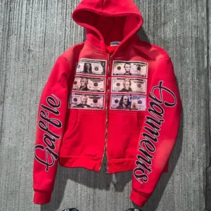 Fashion trend brand Streetwear Oversized zipper hoodie Men letter Print coat Couple Harajuku Hip Hop Gothic sweatshirt jacket