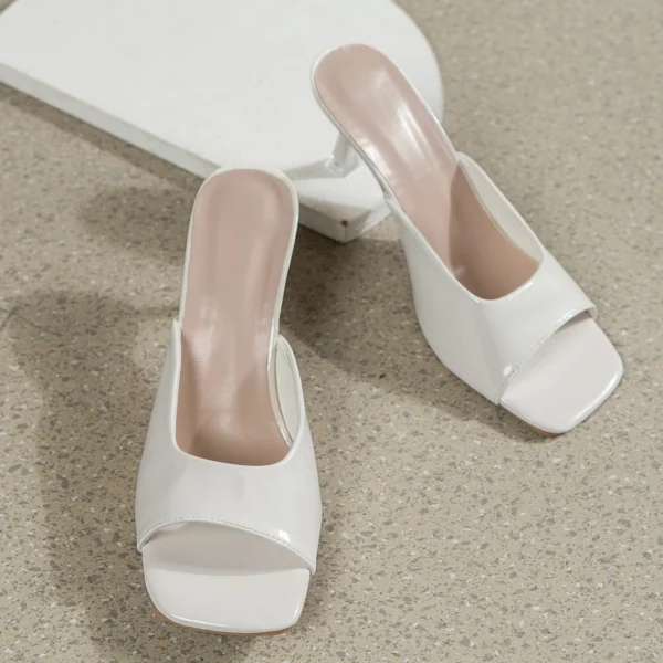 2025 Women High Heel Sandals Summer New Fashion Square Toe Open Toe Women Elegant Casual Comfortable Black High Heel Sandals - Image 3