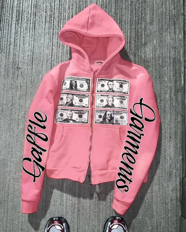 Fashion trend brand Streetwear Oversized zipper hoodie Men letter Print coat Couple Harajuku Hip Hop Gothic sweatshirt jacket - Image 3
