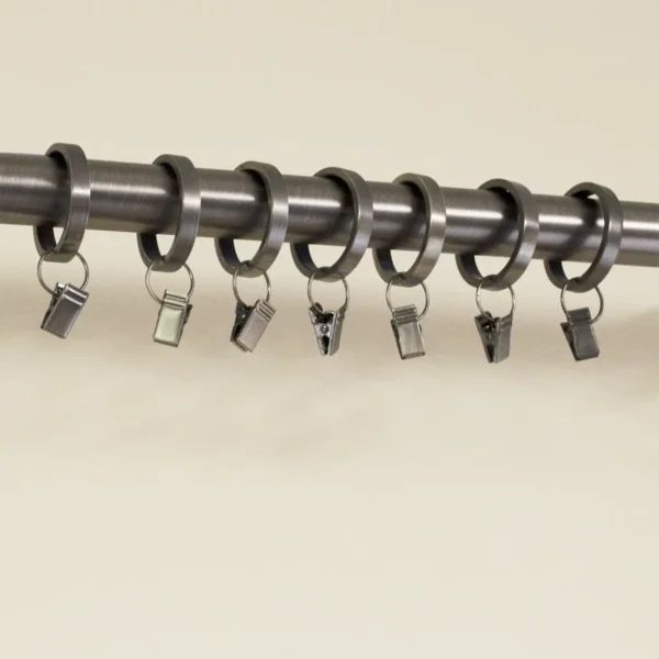 Better Homes & Gardens 1" Metal Plated Clip Rings, Pewter, Set of Seven - Image 4