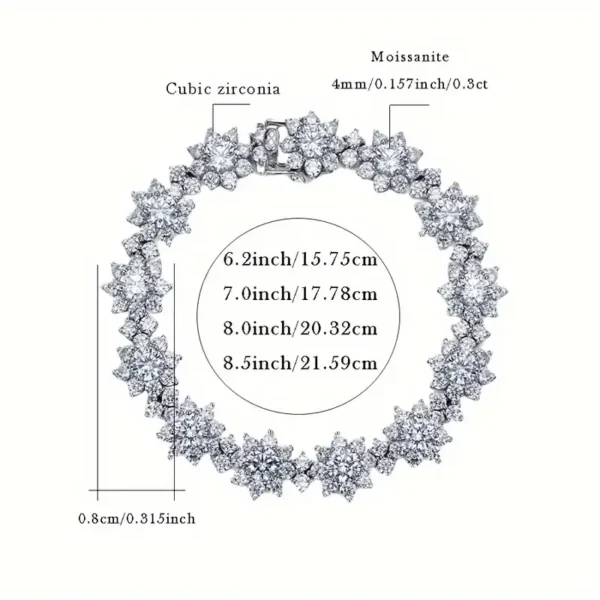 S925 Moissanite Bracelet, Fashion Party Engagement Wedding Anniversary Gift Wedding Anniversary Certificate, Mother's Day Gift - Image 2