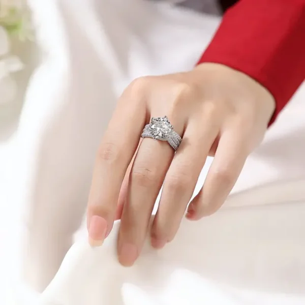 5 Carat Moissanite S925 Ring, 18K Gold Plated Fashion Party, Engagement, Wedding Anniversary Holiday Gift Mother's Day Gift - Image 5