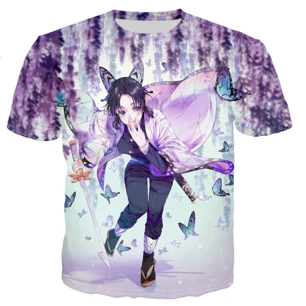 Demon Slayer Kochou Shinobu Anime 3D Printed T-Shirts Men Women Short Sleeve T Shirt Oversized Harajuku Tees Tops Kids Clothing - Image 7