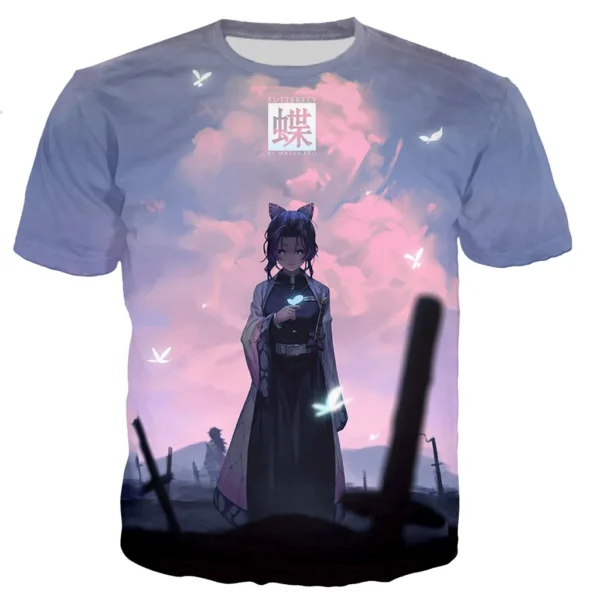 Demon Slayer Kochou Shinobu Anime 3D Printed T-Shirts Men Women Short Sleeve T Shirt Oversized Harajuku Tees Tops Kids Clothing - Image 5
