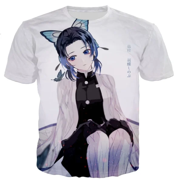 Demon Slayer Kochou Shinobu Anime 3D Printed T-Shirts Men Women Short Sleeve T Shirt Oversized Harajuku Tees Tops Kids Clothing - Image 4
