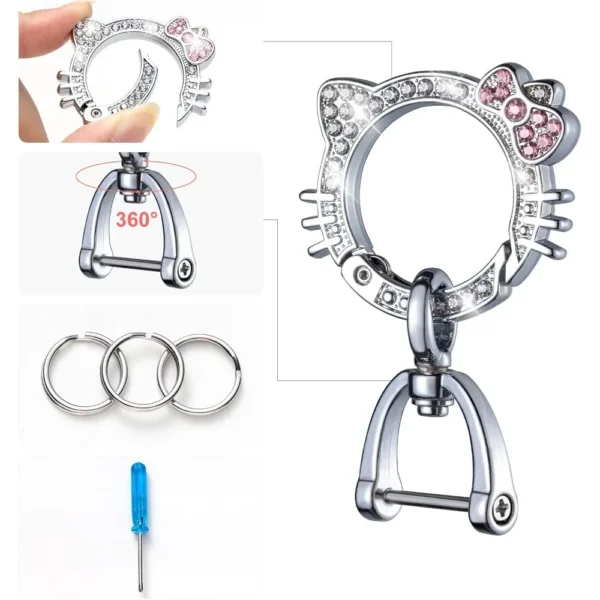 Car Keychain for Women, Carabiner Keychain with Key Rings - Image 2
