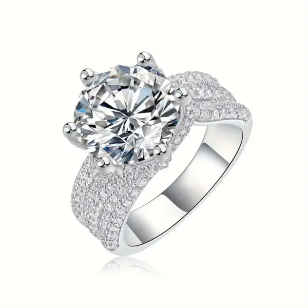 5 Carat Moissanite S925 Ring, 18K Gold Plated Fashion Party, Engagement, Wedding Anniversary Holiday Gift Mother's Day Gift - Image 8