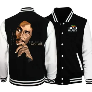 New Rapper Bob M-Marleys Baseball Jacket Sweatshirt Winter Popular Soft Hoodie Coats Sweatshirt Printed Hoodies Winter Tops