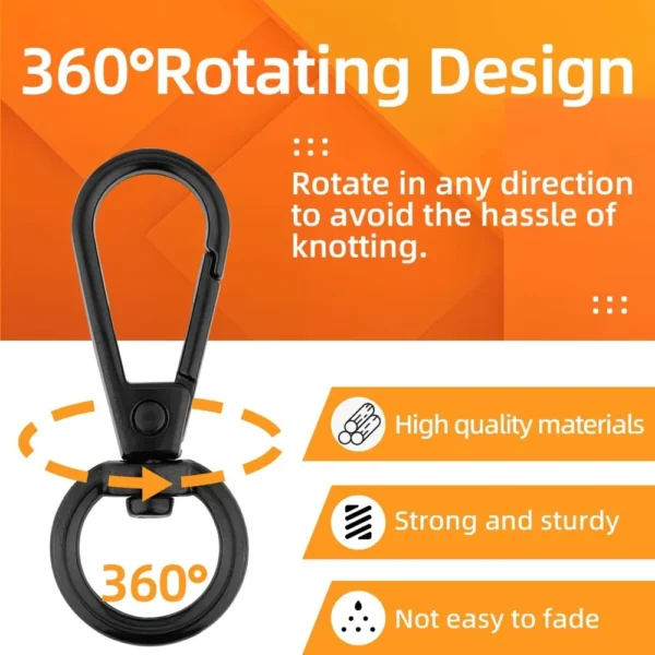 100 swivel clasps, lanyard buckles with key rings, swivel clasps, key chain hooks, 50 large and small swivel clasps - Image 2