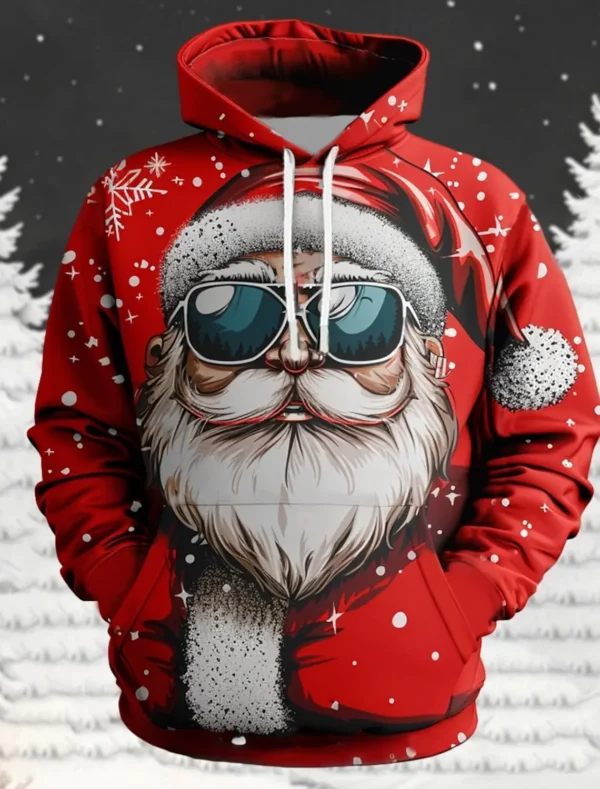 Christmas Party Graphic Men's Fashion 3D Print Outdoor Hoodie Streetwear Hoodies Hooded Front Pocket Designer Hoodie Sweatshirt - Image 2