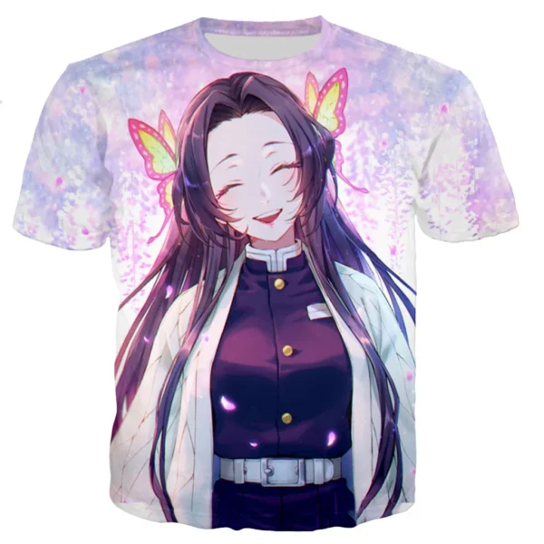 Demon Slayer Kochou Shinobu Anime 3D Printed T-Shirts Men Women Short Sleeve T Shirt Oversized Harajuku Tees Tops Kids Clothing - Image 3