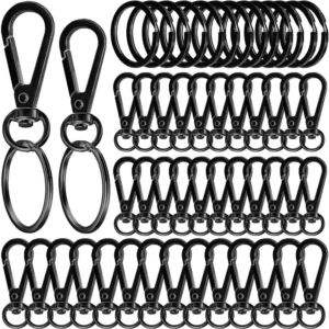 100 swivel clasps, lanyard buckles with key rings, swivel clasps, key chain hooks, 50 large and small swivel clasps