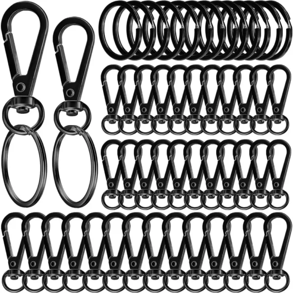 100 swivel clasps, lanyard buckles with key rings, swivel clasps, key chain hooks, 50 large and small swivel clasps