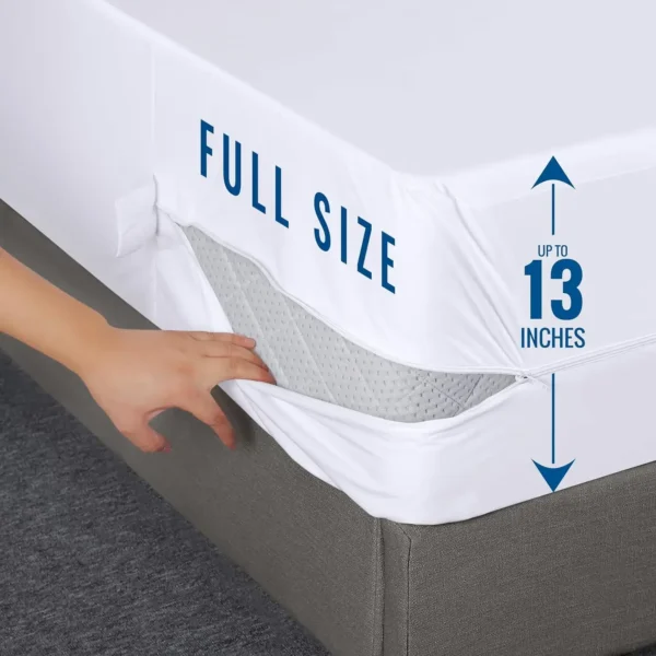 Bedding Zippered Mattress Encasement Full, 100% Waterproof Bed Bug and Dust Mite Proof Mattress Protector,  (Pack of 10) - Image 3