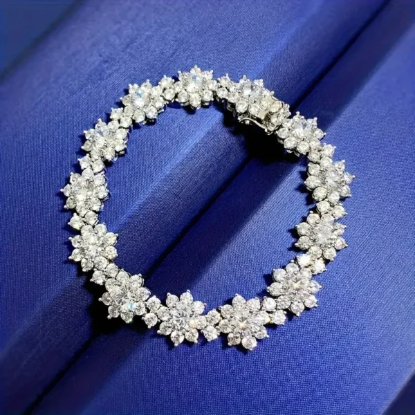S925 Moissanite Bracelet, Fashion Party Engagement Wedding Anniversary Gift Wedding Anniversary Certificate, Mother's Day Gift - Image 3