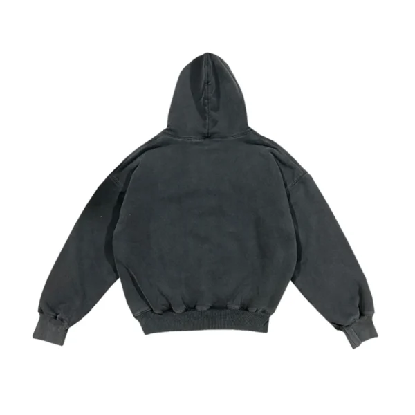 High Street Front Pocket Washed Baggy Black Hooded Hoodies Mens Solid Cleanfit Pullover Casual Sweatshirts Oversized - Image 2