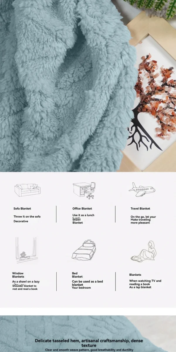 Lightweight Breathable Blanket For Hot Sleepers, Luxury Bedding, Sofa, Bench, - Image 11