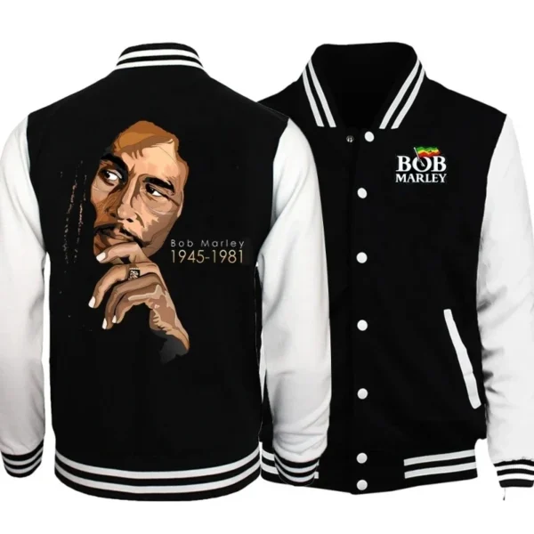 New Rapper Bob M-Marleys Baseball Jacket Sweatshirt Winter Popular Soft Hoodie Coats Sweatshirt Printed Hoodies Winter Tops - Image 2