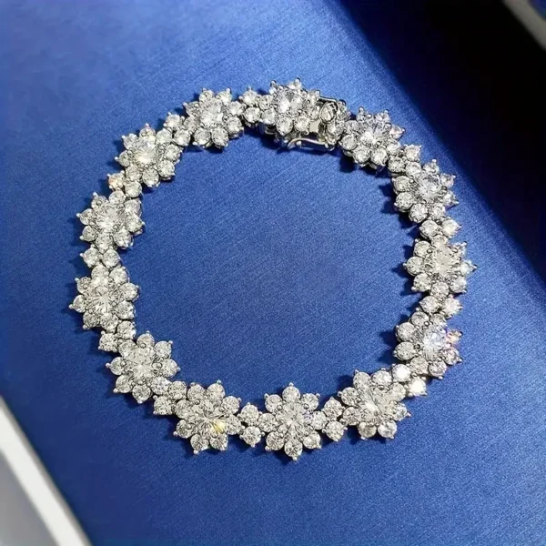 S925 Moissanite Bracelet, Fashion Party Engagement Wedding Anniversary Gift Wedding Anniversary Certificate, Mother's Day Gift - Image 4