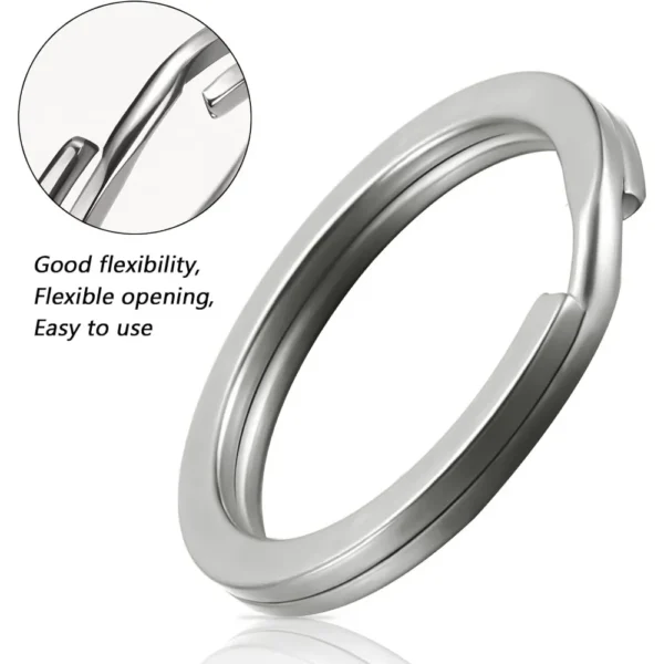 5 Pack Titanium Key Rings Split Rings, 25 mm Split Keyrings for Home Car Keys Attachment 1 Inch - Image 3