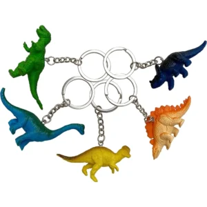 5 Pcs Dinosaur Key Rings With Mini Figures for Men and Women