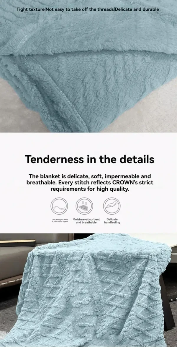 Lightweight Breathable Blanket For Hot Sleepers, Luxury Bedding, Sofa, Bench, - Image 12