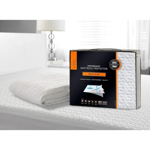 Bedding waterproof mattress protector - adjustable base compatible - equipped with stretchable deep pocket -18 inches - white