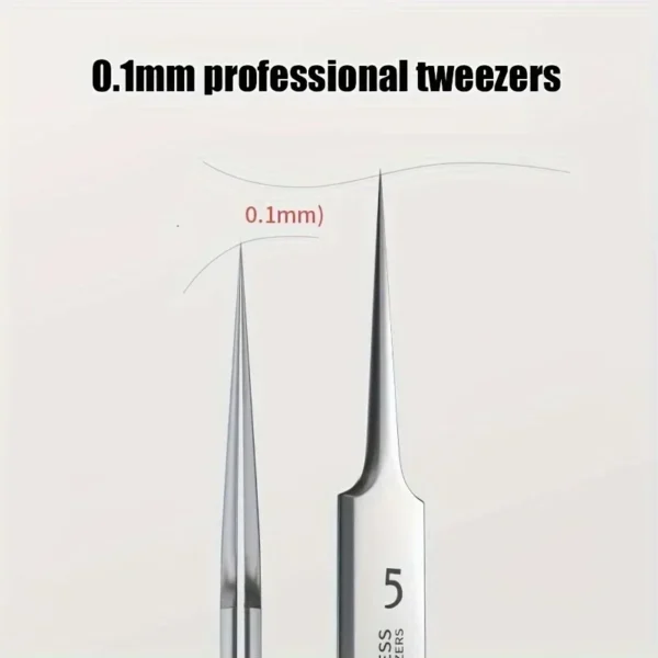 1 Pack Extra Fine No. 5 Cellular Acne Blackhead Tweezers - Facial Beauty Remove Acne Needle Tools for Skin Care - Image 6