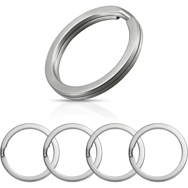 5 Pack Titanium Key Rings Split Rings, 25 mm Split Keyrings for Home Car Keys Attachment 1 Inch