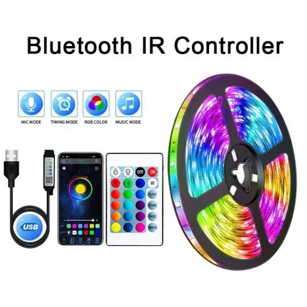 USB LED Strip Lights APP Control Color Changing 5050 RGB Led Light Flexible Lamp Tape for Room Decoration TV Backlight Diode - Image 8