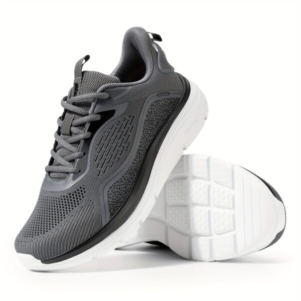 Men's grey sneakers with a rubber sole and a lace-up front