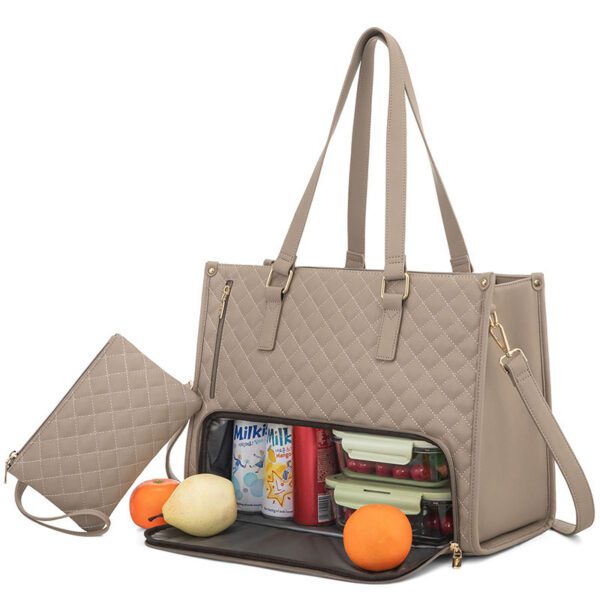 Convenient Commute New Lunch Bag Women's Insulated Lunch Box Women's Leak-proof Large Purse Diagonal Computer Storage - Image 4