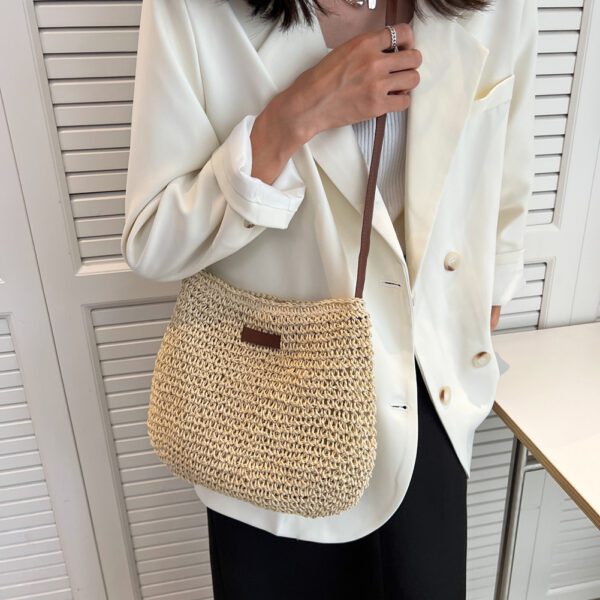 Niche Design Vacation Straw Tote Bag - Image 3
