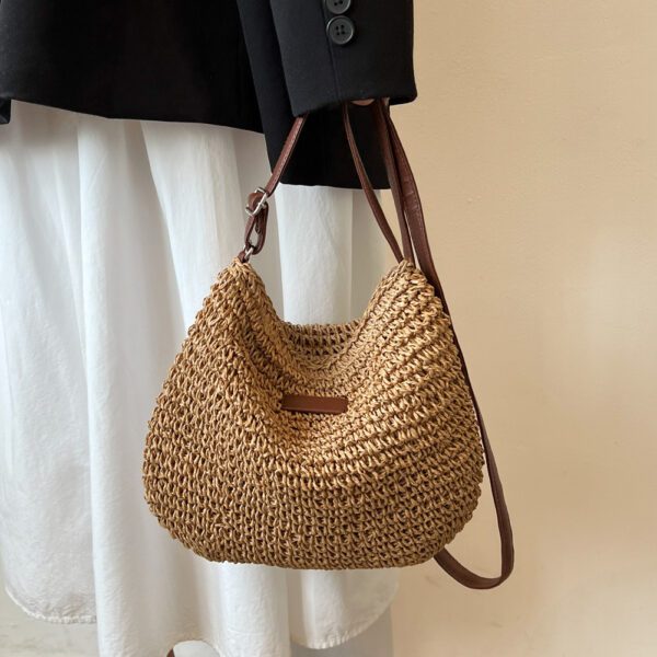 Niche Design Vacation Straw Tote Bag - Image 2