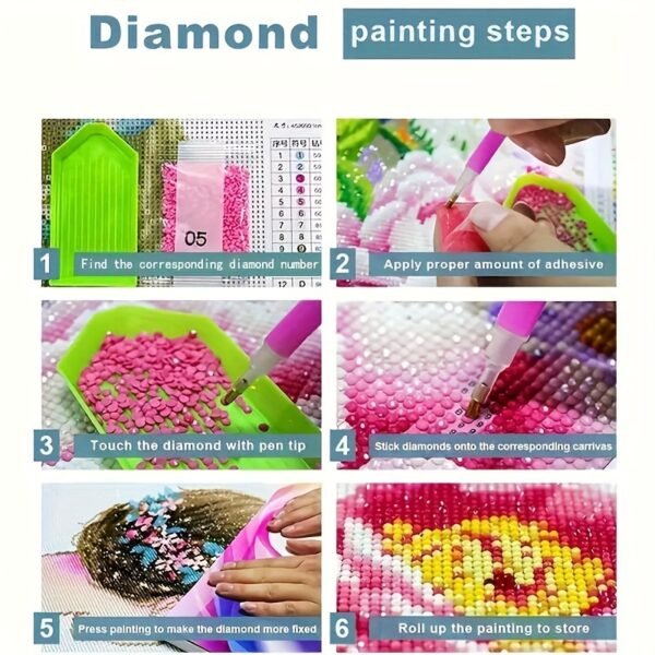 5D Mermaid Diamond Painting Kit - Round Diamond Animal Theme DIY Art Embroidery Cross Stitch Set, Acrylic PMMA Diamond Art Craft for Wall Decor, Ideal Gift - Image 5